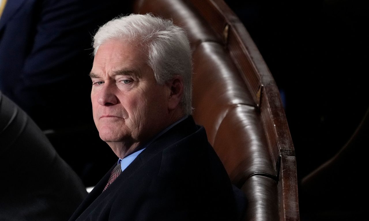 House Majority Whip Tom Emmer watches as the House of Representatives votes to elect a Speaker of the House on October 20 in Washington, DC. 