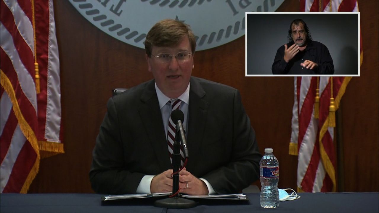 Mississippi Gov. Tate Reeves speaks during a press conference in Jackson, Mississippi, on November 24.