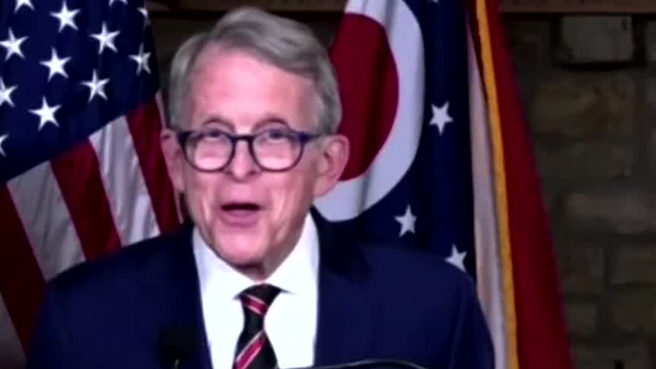 Ohio Gov. Mike DeWine speaks during a news conference on Monday, December 14.