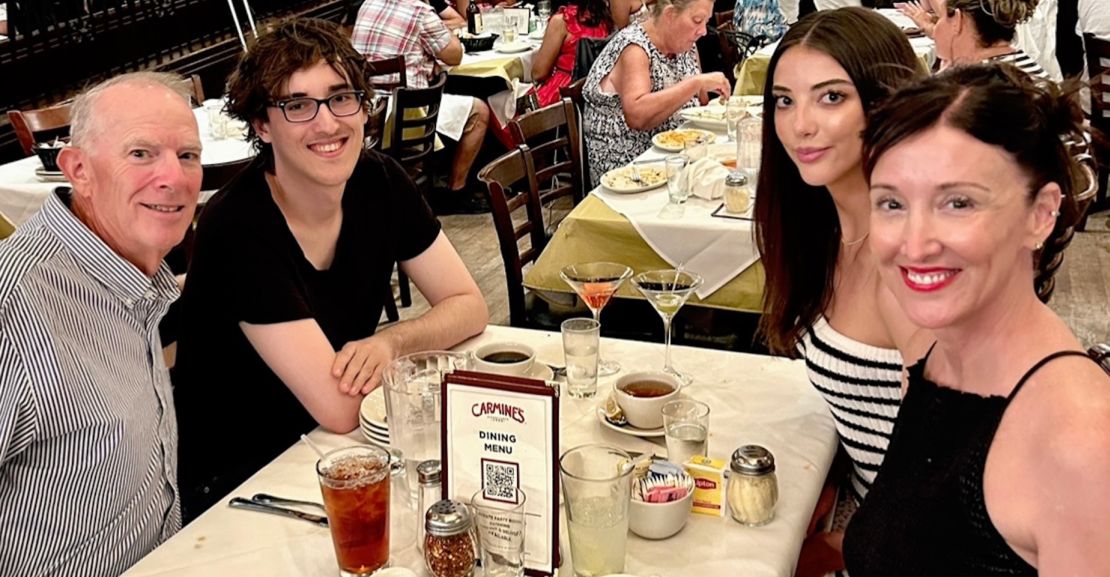 Here's Tom and Susan pictured with their children Evan and Paige.