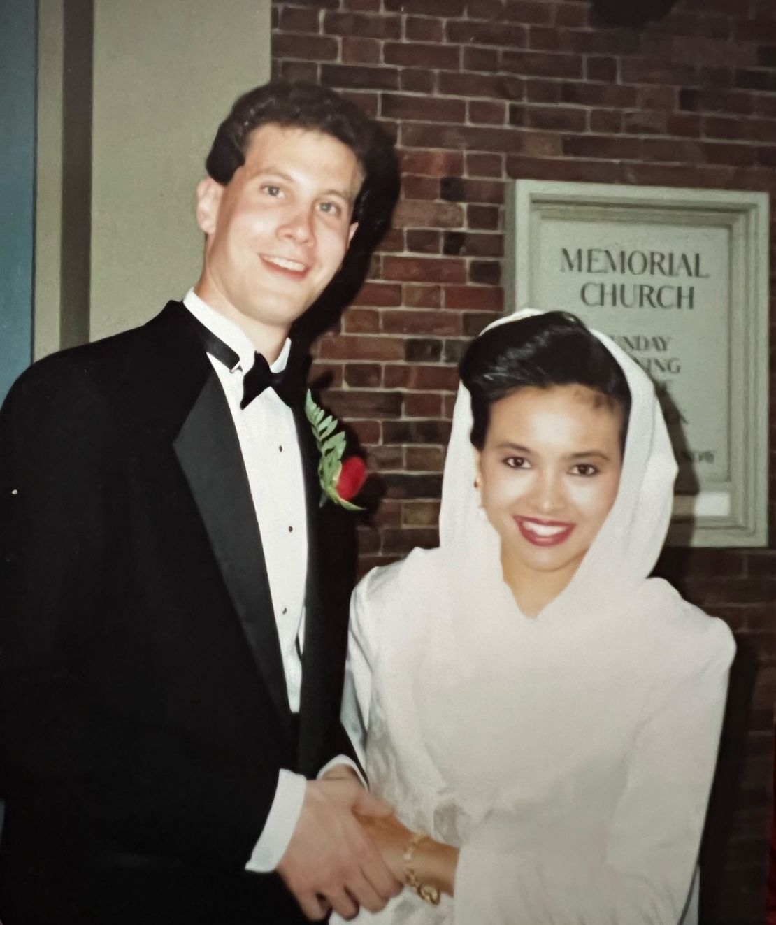 Mike and Wati on their June 1990 wedding day in Boston.