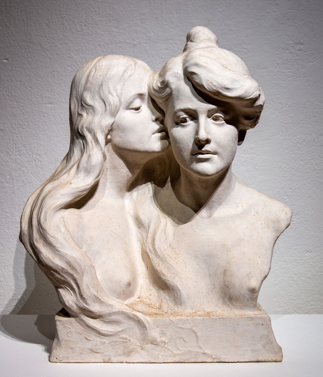 Swedish sculptor Ida Matton’s 1902 work “La Confidence (The Secret)” may have been a self-portrait with the Australian opera singer Elyda Russell, with whom she shared a close relationship.