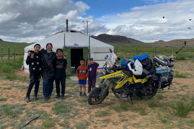 <strong>Making memories: </strong>Scholl and Gamblin say that they loved their time in Mongolia, although they found the navigating the roads to be tricky.