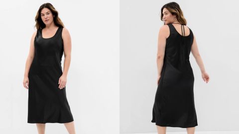 gap sponcon Satin Midi Tank Dress