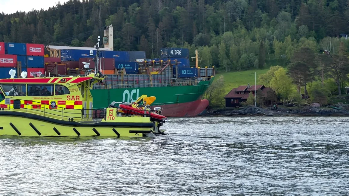 Norwegian Man Awakens to Massive Cargo Ship in His Front Yard