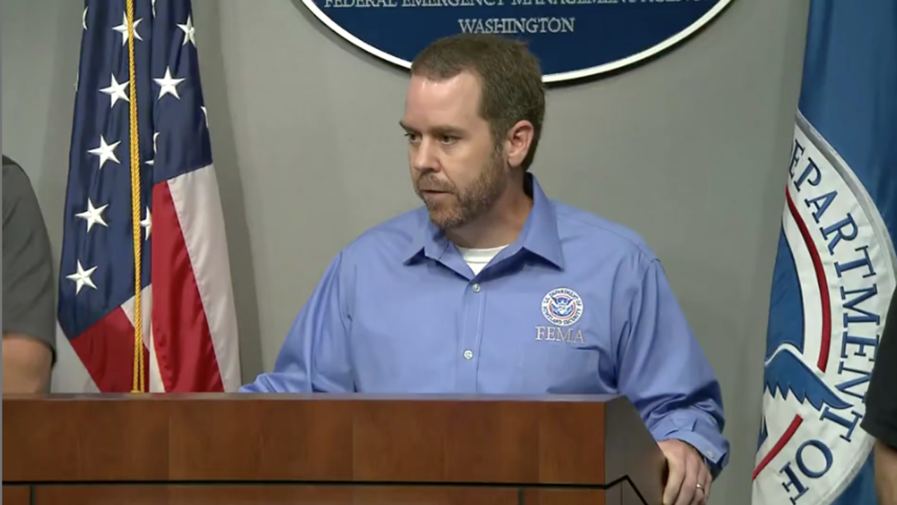 FEMA official Jeff Byard speaks at a Hurricane Florence briefing on Friday, Sept. 14, 2018, as rain and a storm surge continues to be a threat across the coastal Carolinas for the next day and a half.