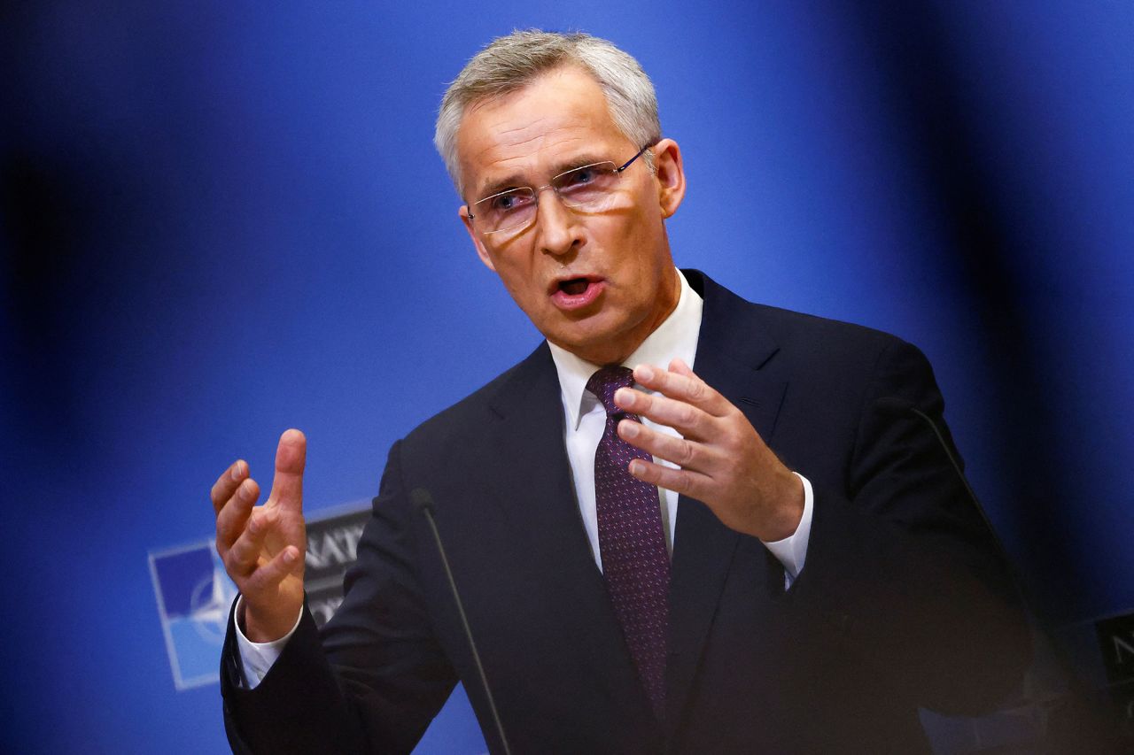 NATO head Jens Stoltenberg holds a news conference ahead of a NATO defense ministers' meeting at the alliance's headquarters in Brussels, Belgium, on June 15.