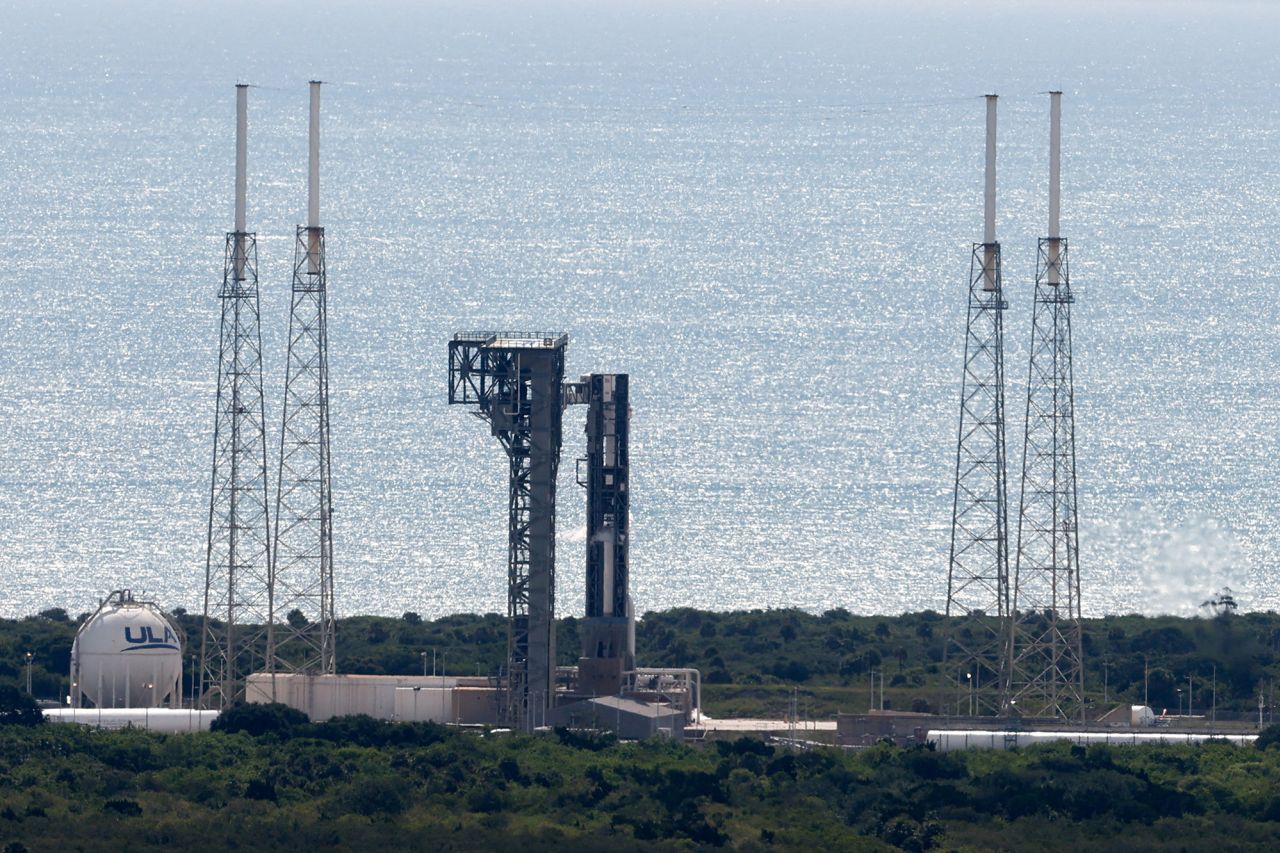 Boeing's Starliner stands on the launch pad in Cape Canaveral, Florida, on Wednesday.