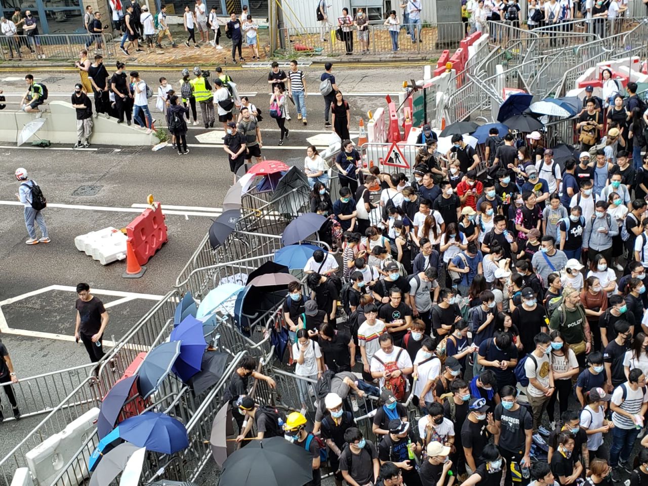 Outside Legislative Council on Harcourt Road