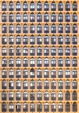 511 Airport Road, Abu Dhabi: This photo shows the Abdulla Majid AlMuhairy building, which was repainted — although <a href="https://www.instagram.com/p/Ctozm_YpjHd/?hl=en&img_index=2" target="_blank">according to AlMoosawi</a>, the new color “still beautifully empowered the design forms.” While documenting this modern heritage, AlMoosawi has started to observe patterns in the facades, which he says is a distinctive Emirati  aesthetic. He plans to create an archive, to further develop and analyze the style.