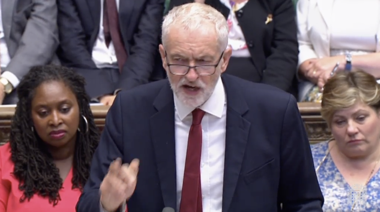 Opposition Labour leader Jeremy Corbyn in the House of Commons on Tuesday.