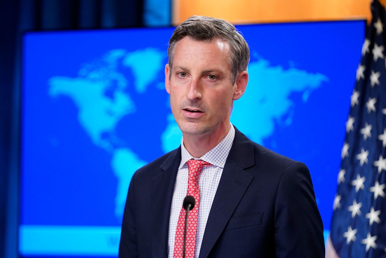 State Department spokesperson Ned Price speaks during a briefing at the State Department in Washington, DC, in November.