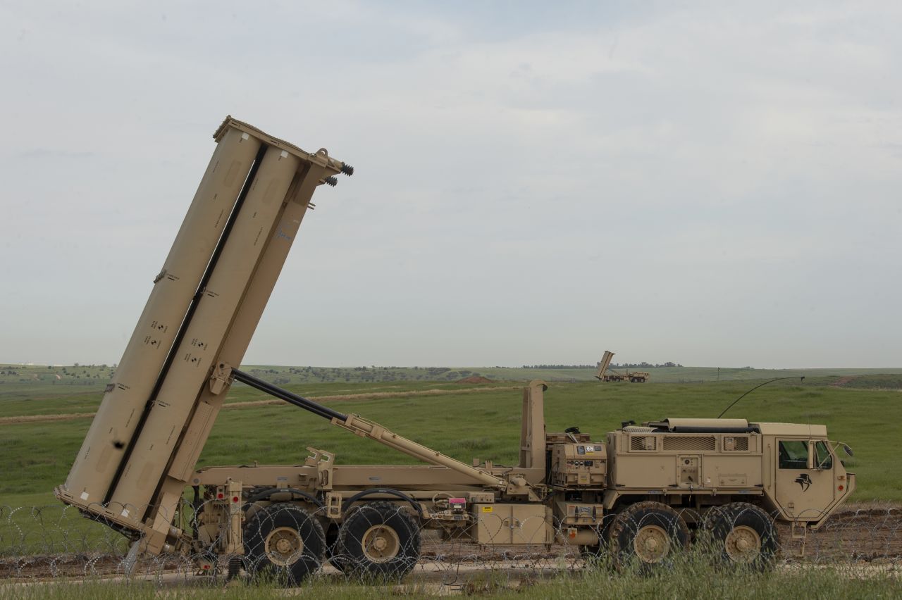 This US military file photo shows a US Army Terminal High Altitude Area Defense (THAAD) launching station in Israel on March 4, 2019.