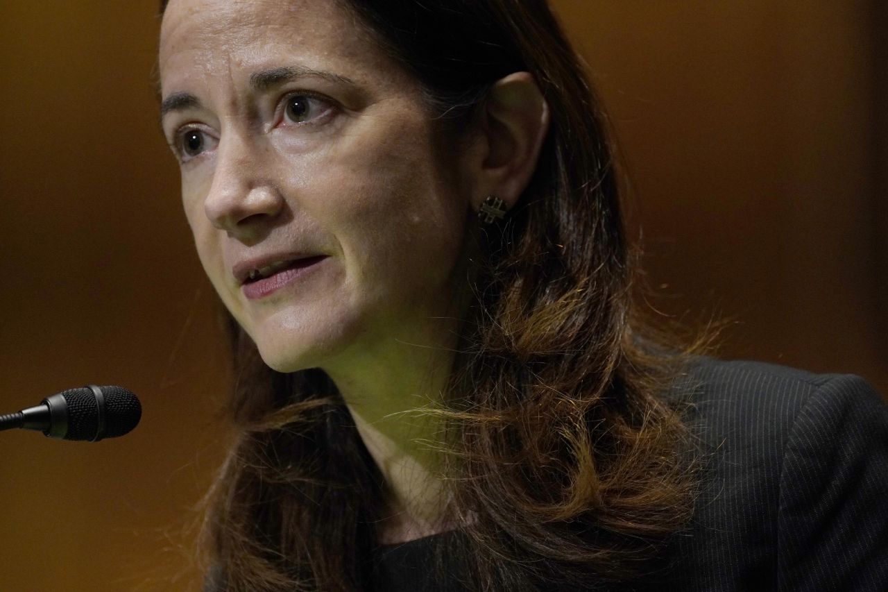 Avril Haines speaks during?her confirmation hearing as Nominee for Director of National Intelligence on Capitol Hill on January 19, in Washington, DC.