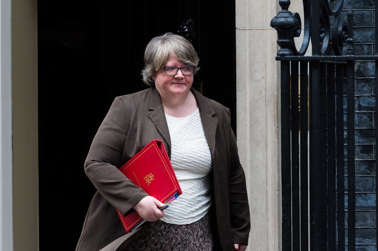 Secretary of State for Work and Pensions Therese Coffey leaves 10 Downing Street in London following a Cabinet meeting on March 17.
