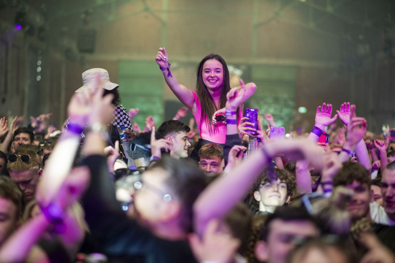 Clubbers return to the dance floor on April 30 at a warehouse in Liverpool, United Kingdom.