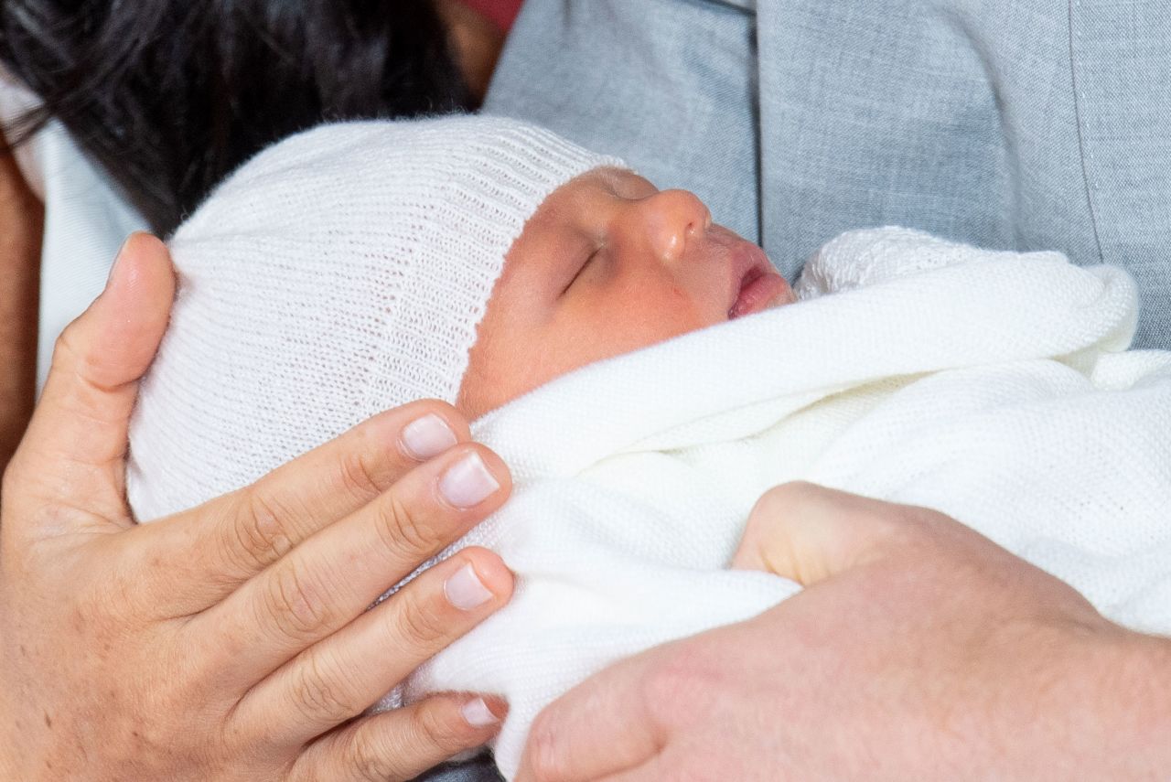 Prince Harry and Meghan are with their son Archie at St George's Hall in Windsor, England, on May 8, 2019.