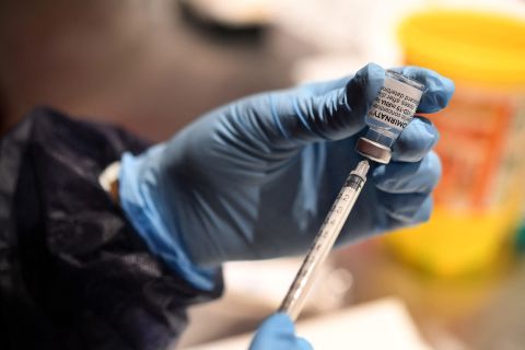 A nurse prepares a dose of the Pfizer-BioNtech Covid-19 vaccine in Quimper, France, on April 30. 