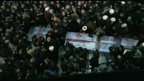 The funeral procession in Tehran on January 6, 2020.
