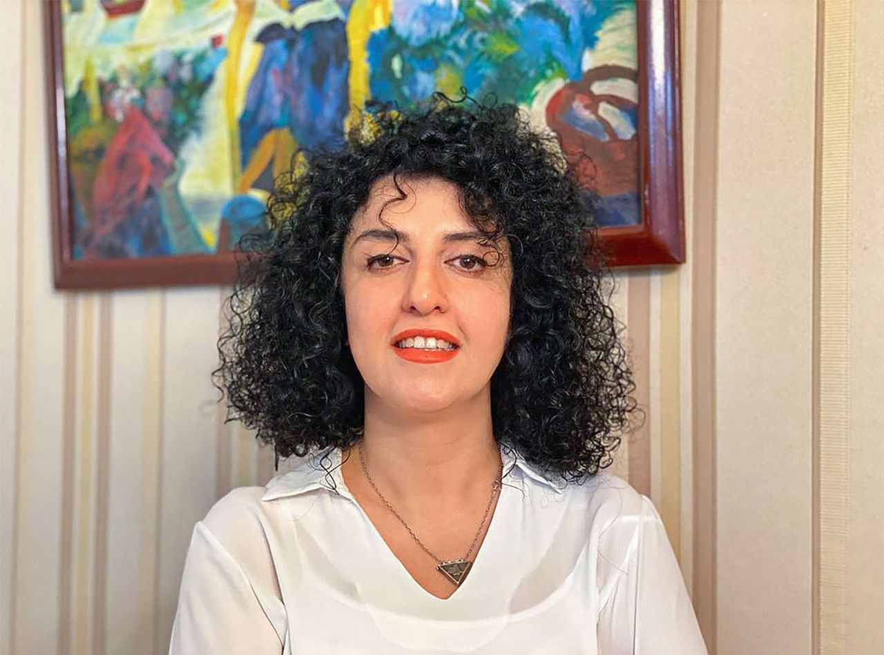 A handout photo provided by the Narges Mohammadi Foundation on October 2, 2023 shows an undated, unlocated photo of Iranian rights campaigner Narges Mohammadi.