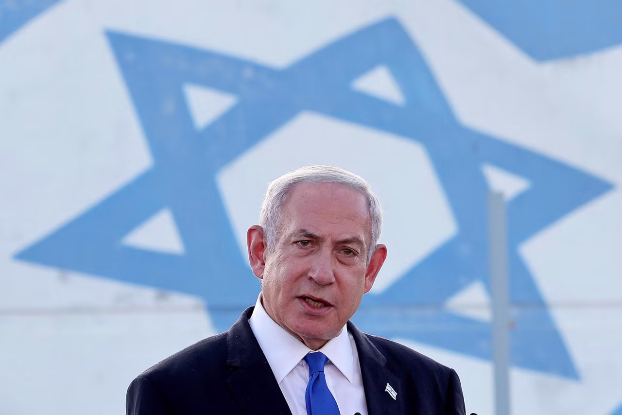 Israel's Prime Minister Benjamin Netanyahu delivers a speech on July 5, 2023. 