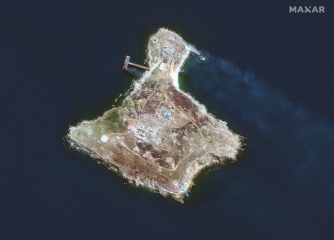 An overview of Snake Island is seen on June 30.