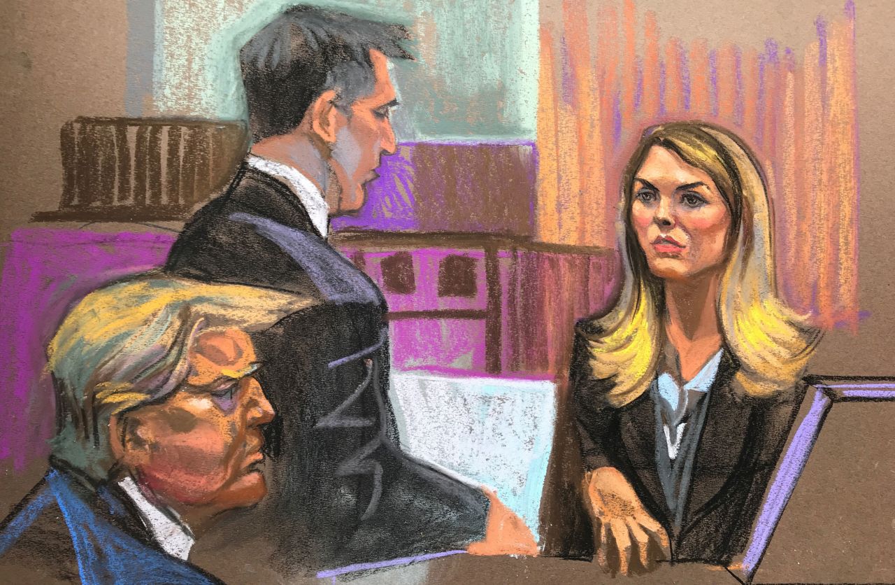 Hope Hicks is questioned by prosecutor Matthew Colangelo on Friday, May 3.