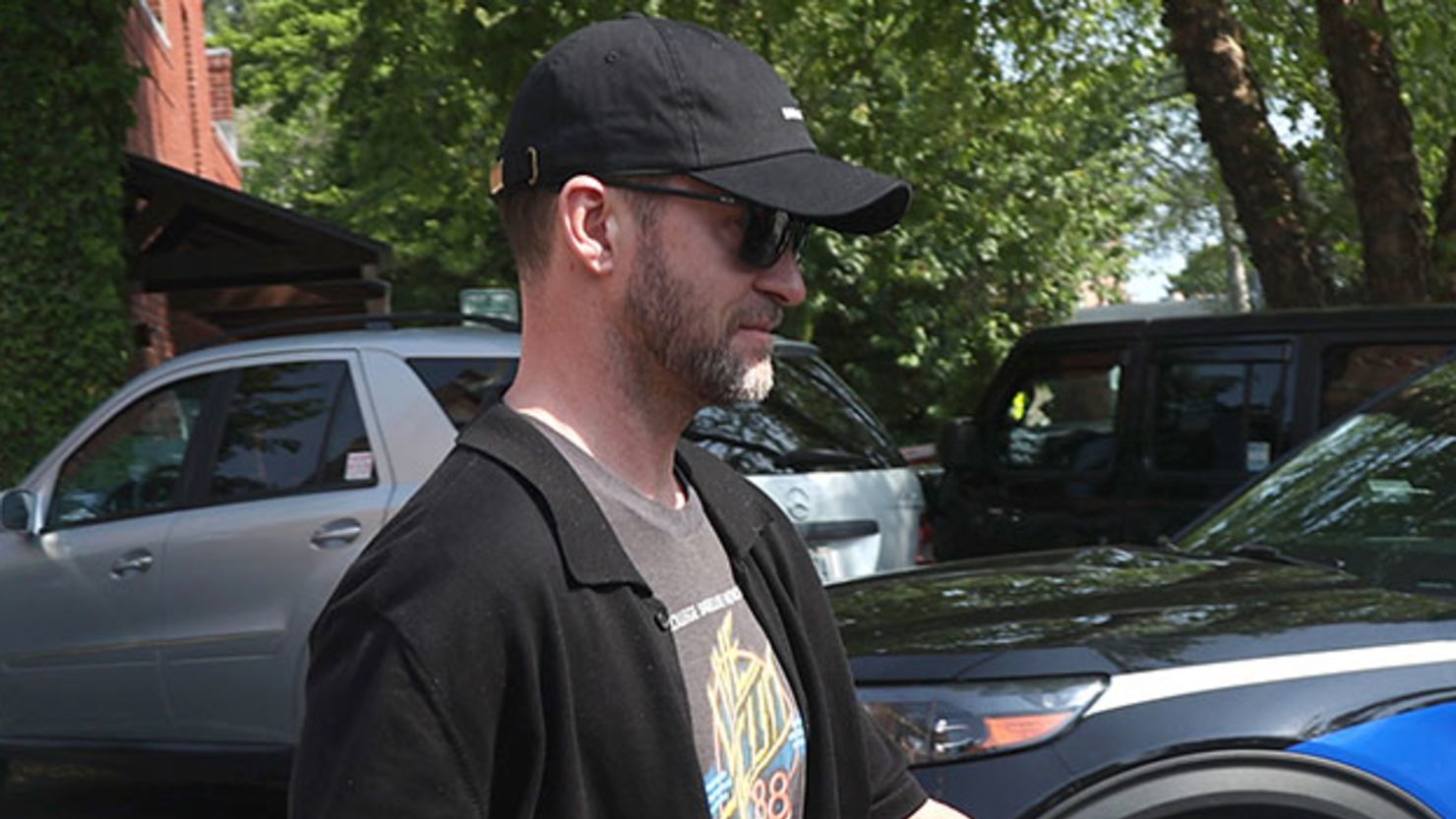 Justin Timberlake leaving court after his arrest in June.