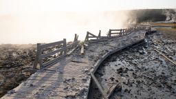 A hydrothermal explosion at Yellowstone National Park's Biscuit Basin Tuesday has destroyed the attraction's surrounding boardwalk.