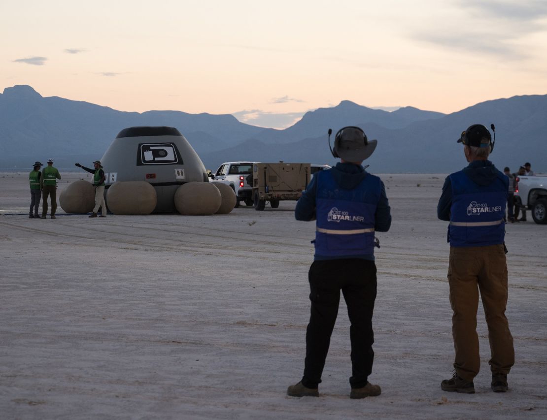 Boeing and NASA teams participate in a mission dress rehearsal in White Sands, New Mexico, on Sept. 5 to prepare for the landing of NASA's Boeing Crew Flight Test Starliner spacecraft.