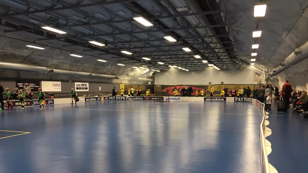 A sports hall inside the Merihaka bunker.