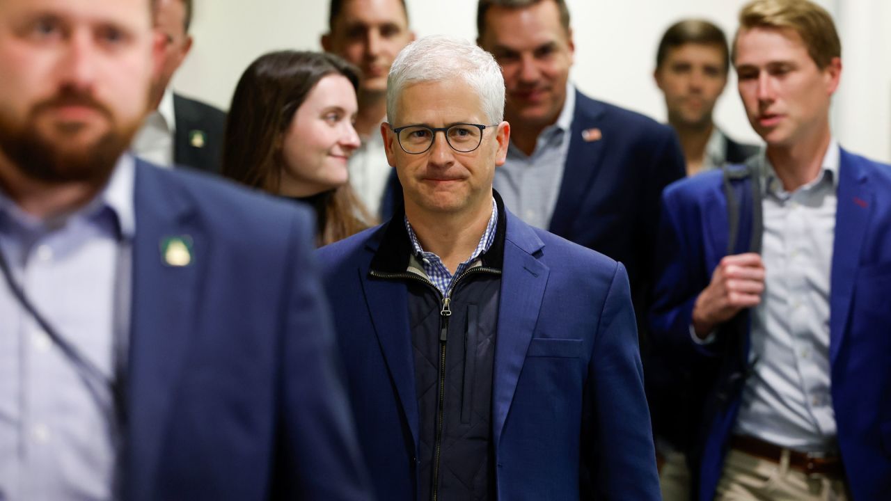 House Speaker Pro Tempore Patrick McHenry leaves a meeting at the Capitol on Monday.