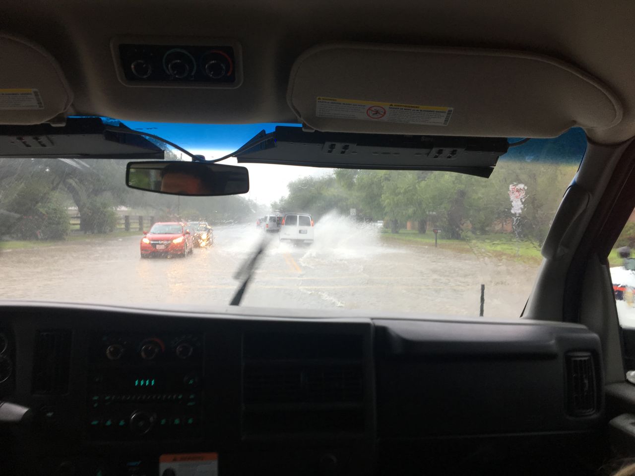 Melania Trump's motorcade drives through standing water in McAllen, Texas