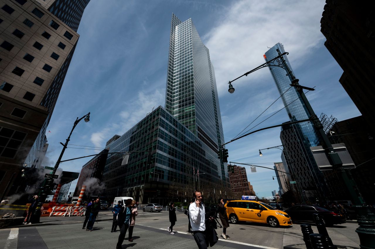 The headquarters of Goldman Sachs is pictured on April 17, 2019 in New York City.