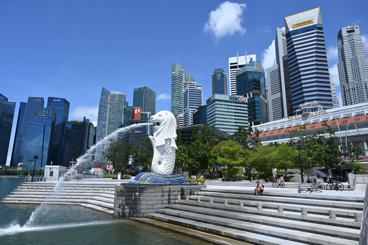 A pedestrian rests in a park in Singapore earlier this month.