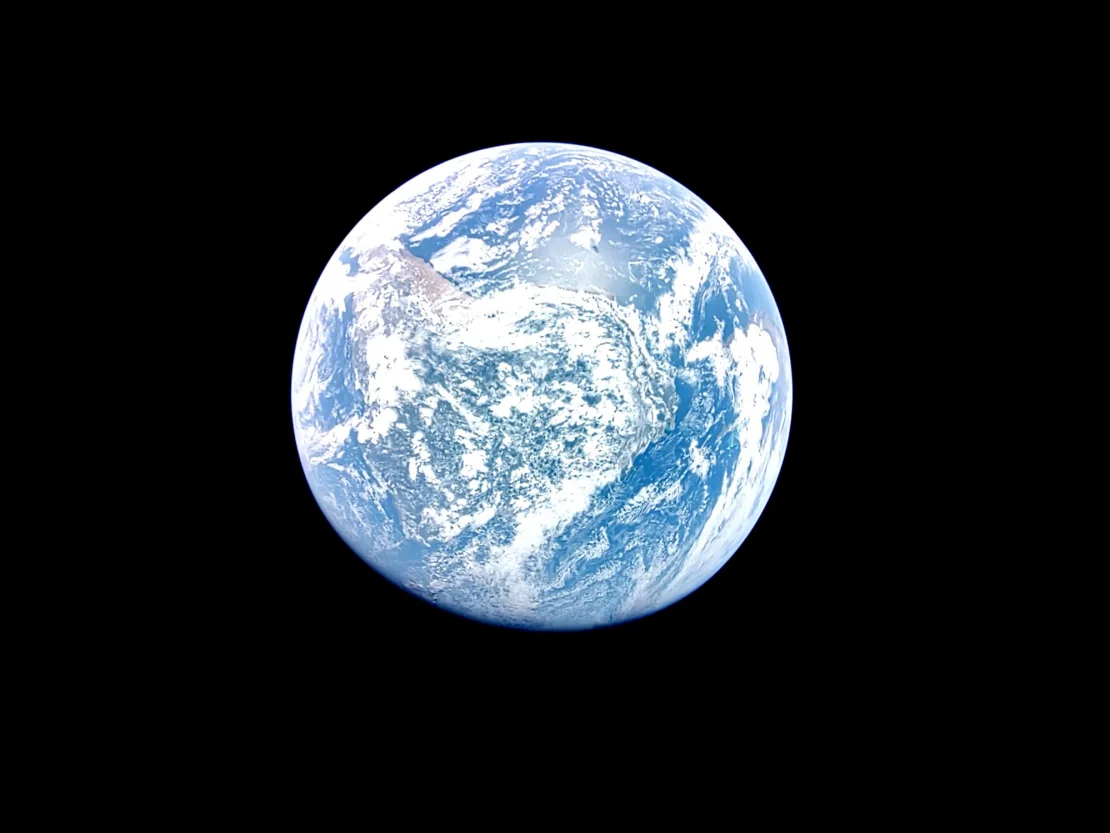 Entre as imagens compartilhadas pelo Blue Ghost estava a sua própria versão da famosa foto "Blue Marble" da Terra. Firefly Aerospace