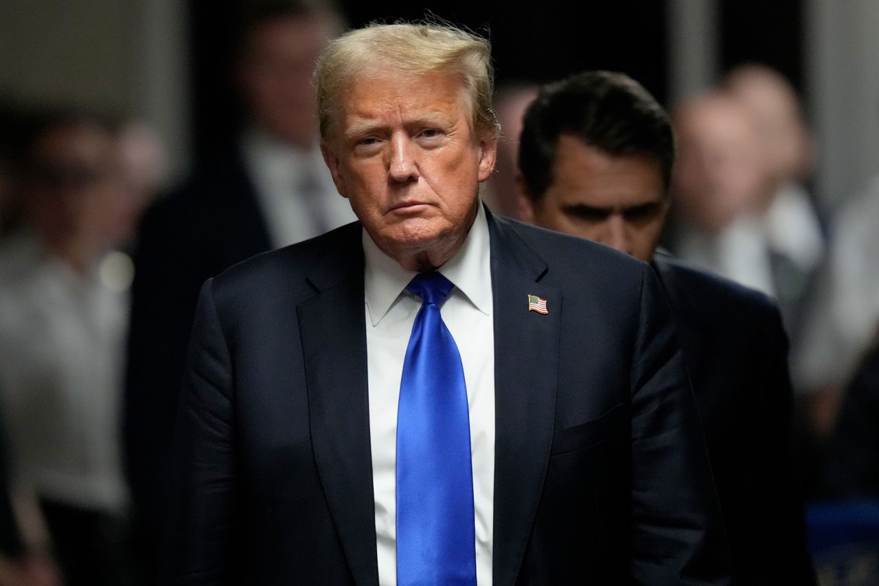 Former President Donald Trump leaves the courtroom after being found guilty in his hush money trial on May 30, in New York. 