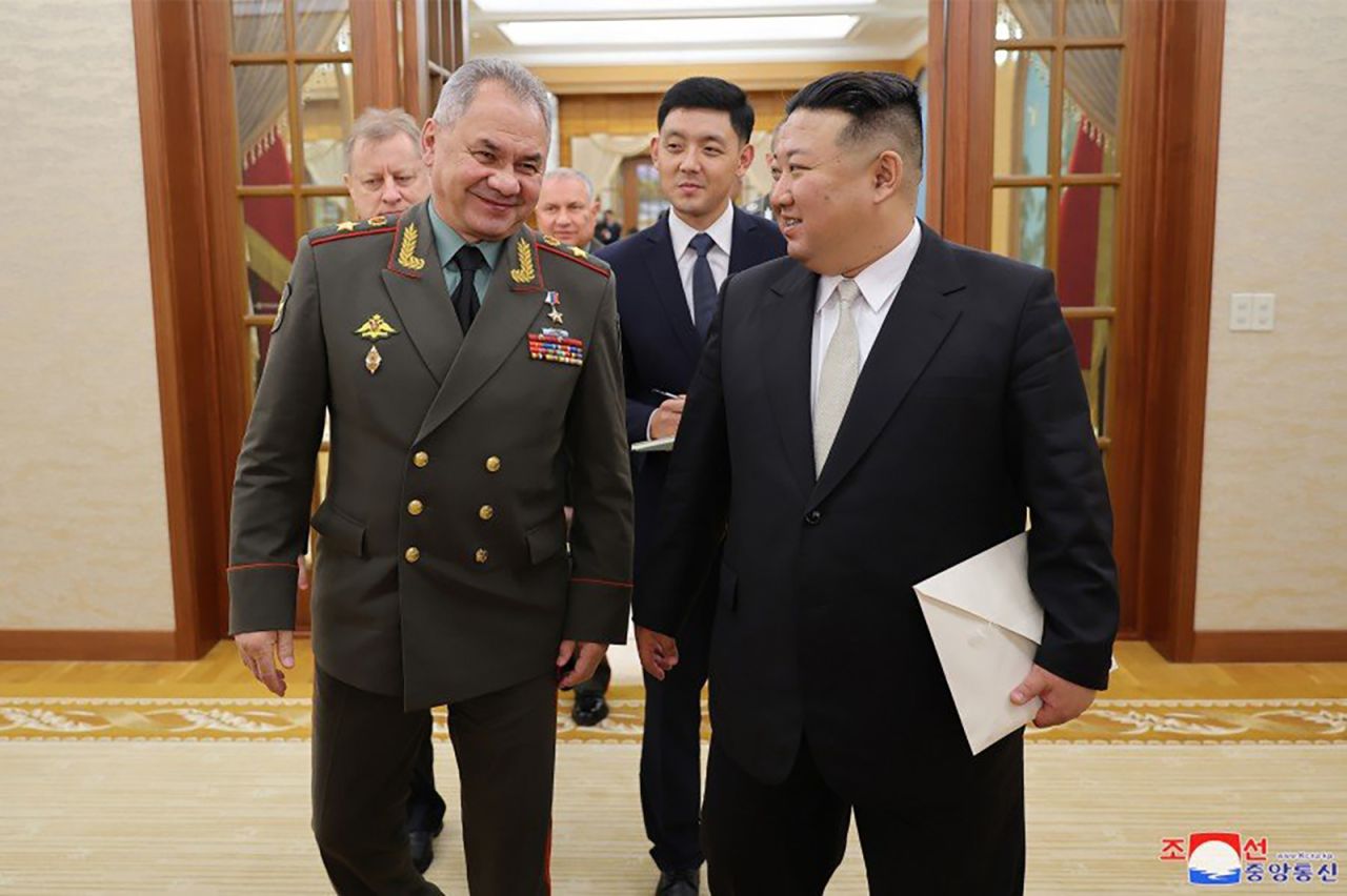 North Korean leader Kim Jong Un met with Russian Defense Minister Sergei Shoigu and his delegation, North Korean state media KCNA reported on July 26, 2023.