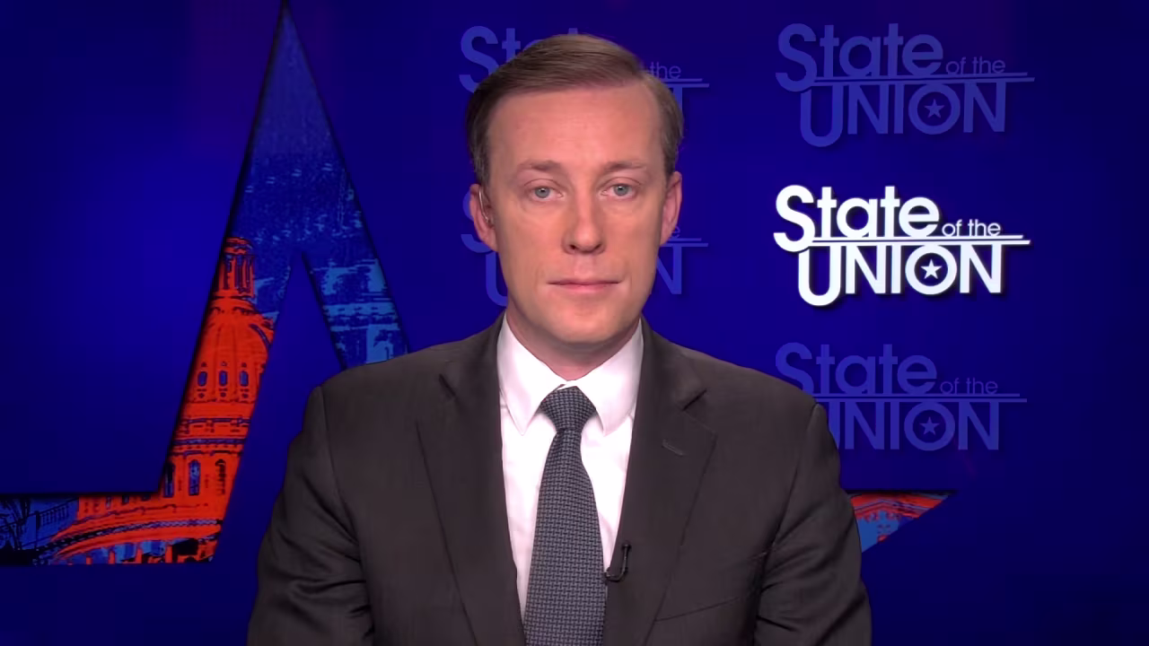 US National Security Adviser Jake Sullivan is pictured during an interview with CNN on February 4.