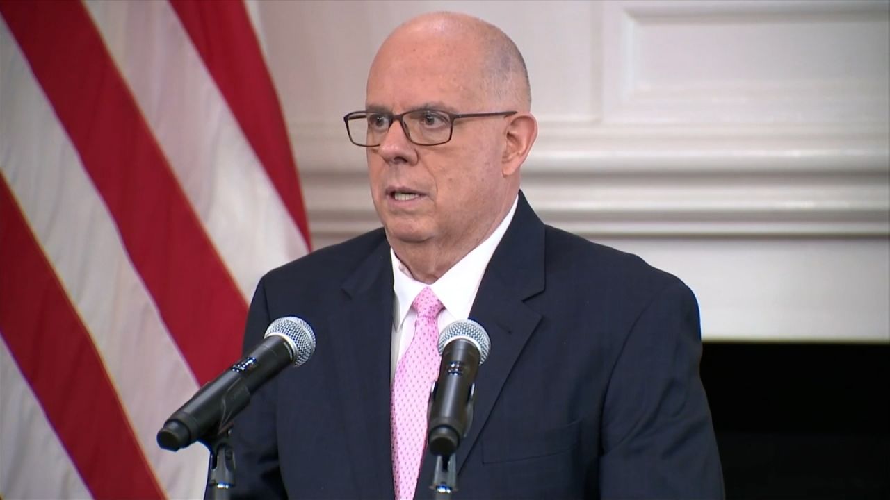 Maryland Gov. Larry Hogan speaks during a press conference in Annapolis, Maryland, on April 1. 