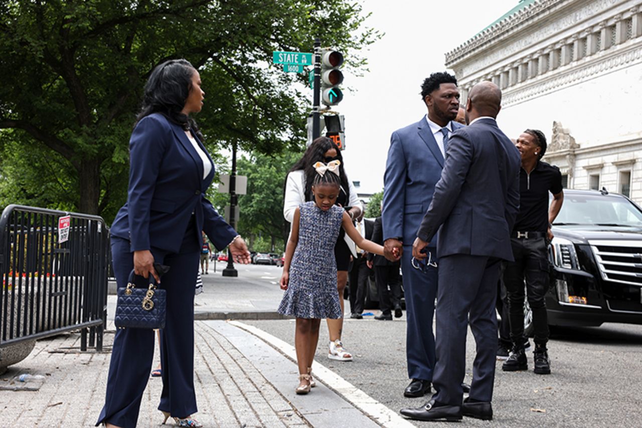 Gianna Floyd, George Floyd's daughter, arrives to the White House on May 25th,  in Washington, DC. George Floyd’s family are having a meeting with U.S. President Joe Biden at the White House to mark the first anniversary of his death. 