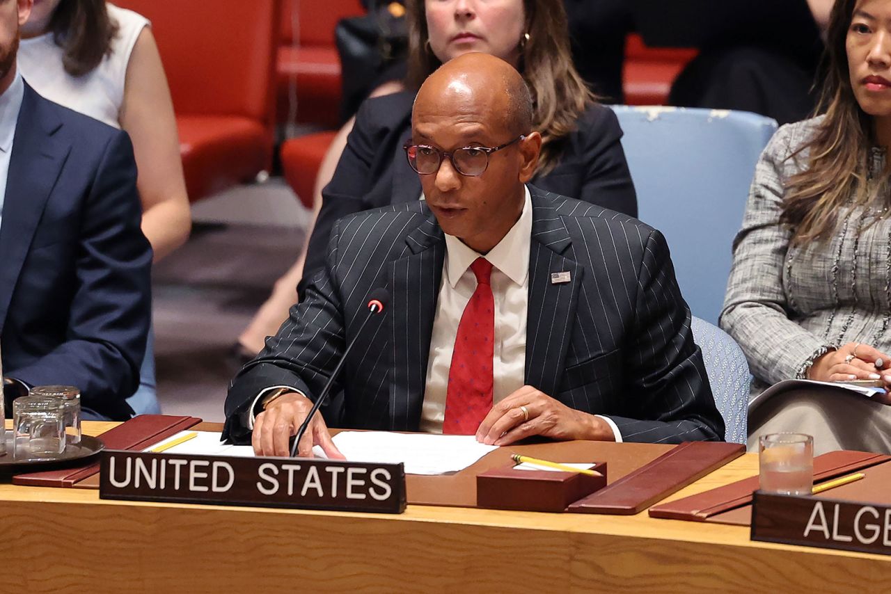 Ambassador Robert Wood, Alternate Representative of the U.S. for Special Political Affairs in the U.N., speaks during a U.N. Security Council meeting at the United Nations Headquarters on Wednesday, July 31, in New York City. 