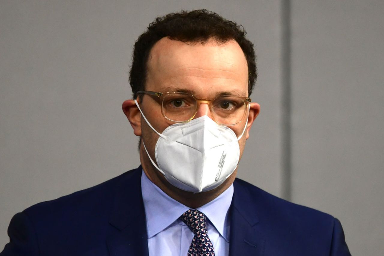 German Health Minister Jens Spahn looks on during parliament session in Berlin on January 28.