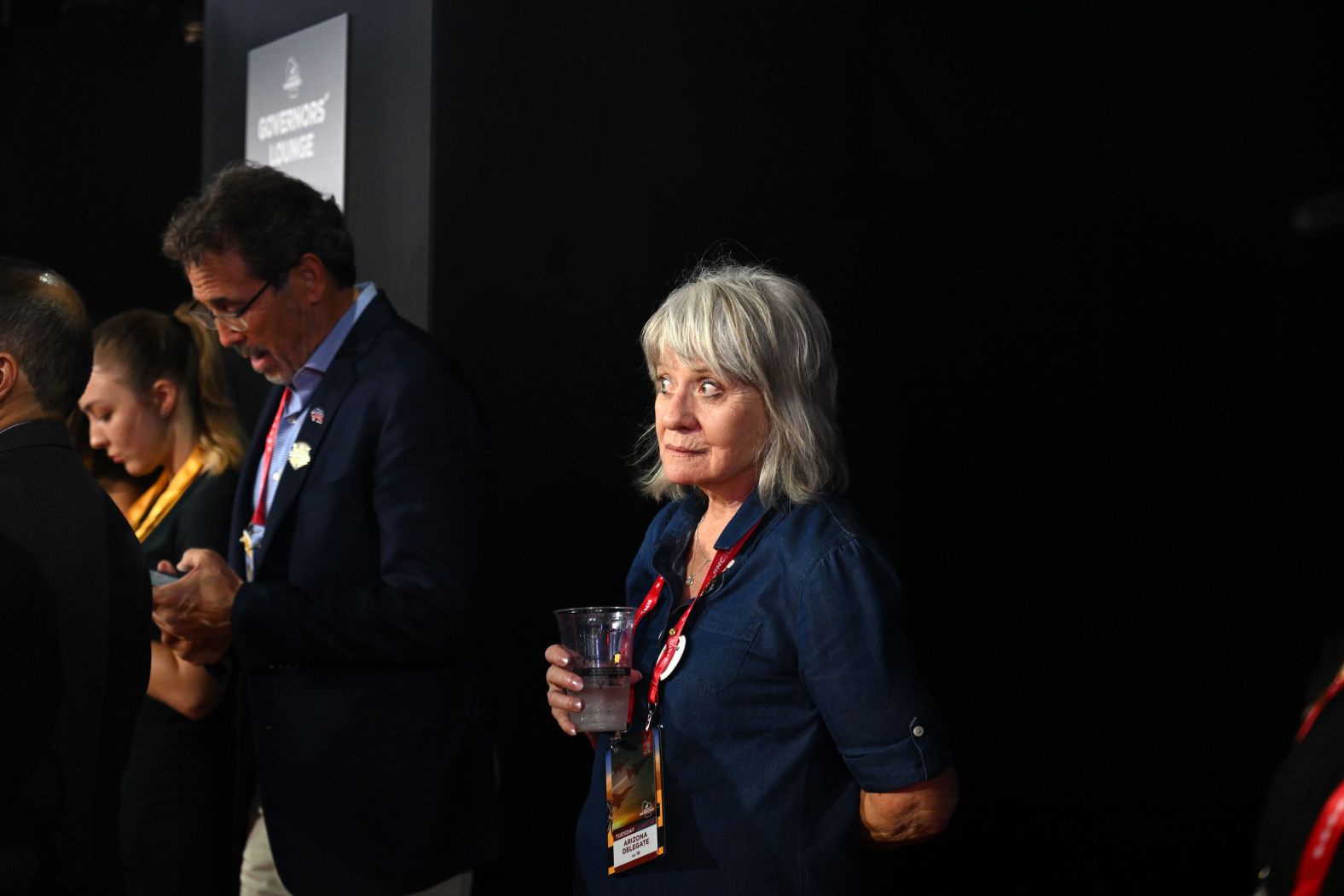 Nancy Cottle, who is <a >facing criminal charges</a> for allegedly conspiring to overturn the 2020 election results in Arizona, attends the convention on Tuesday. She has been charged with multiple felonies in connection with her role as a pro-Trump fake elector four years ago. She has pleaded not guilty.