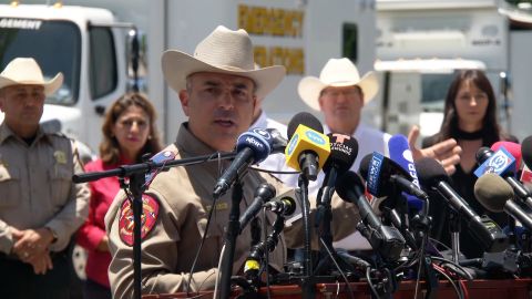 Victor Escalon speaks at a press conference in Uvalde, Texas on May 26. 