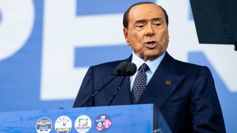 Former Italian leader Silvio Berlusconi speaks in Rome, Italy, on September 22. 