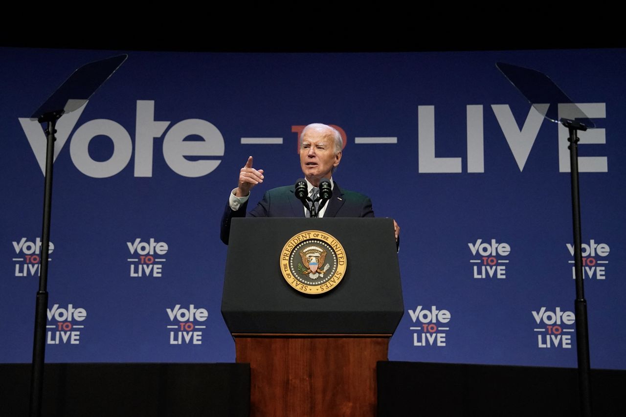 US President Joe Biden speaks on economics during the Vote To Live Properity Summit at the College of Southern Nevada in Las Vegas, Nevada, on July 16. 