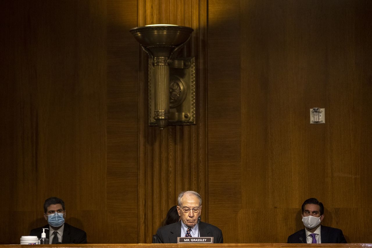 Sen. Chuck Grassley attends a Senate Judiciary Committee hearing about the Crossfire Hurricane investigation on Capitol Hill on November 10 in Washington.