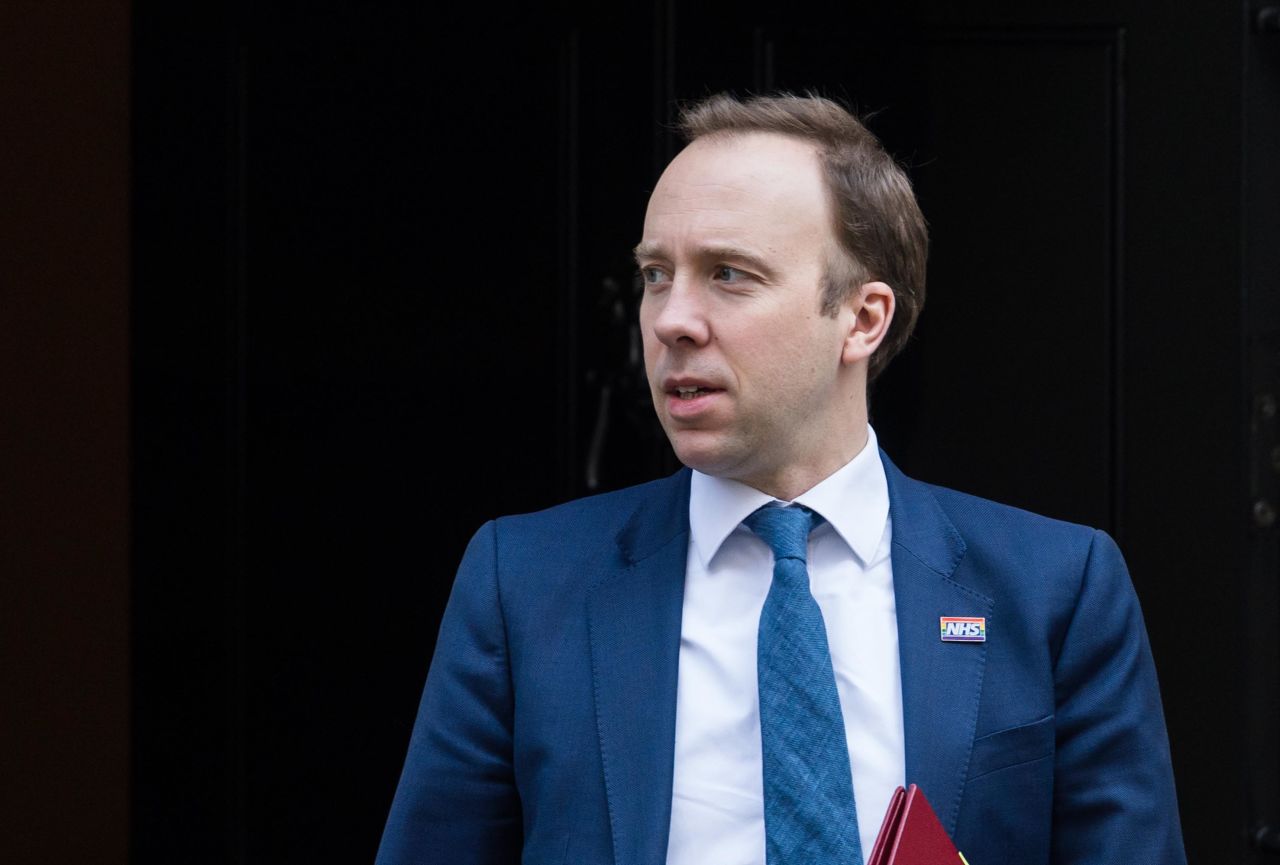 Secretary of State for Health and Social Care Matt Hancock leaves 10 Downing Street in London on March 25.