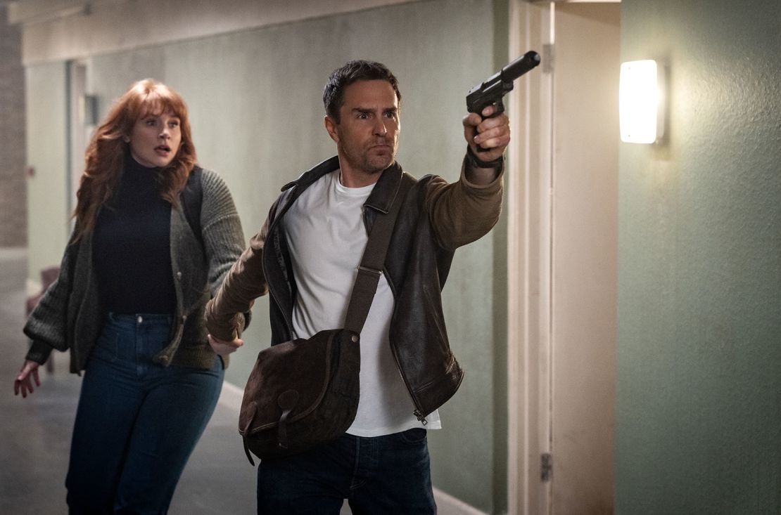 Bryce Dallas Howard and Sam Rockwell as an author and spy, respectively, in 